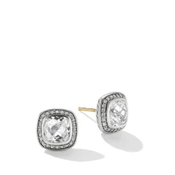 David Yurman Petite Albion® Stud Earrings with White Topaz and Pavé Diamonds