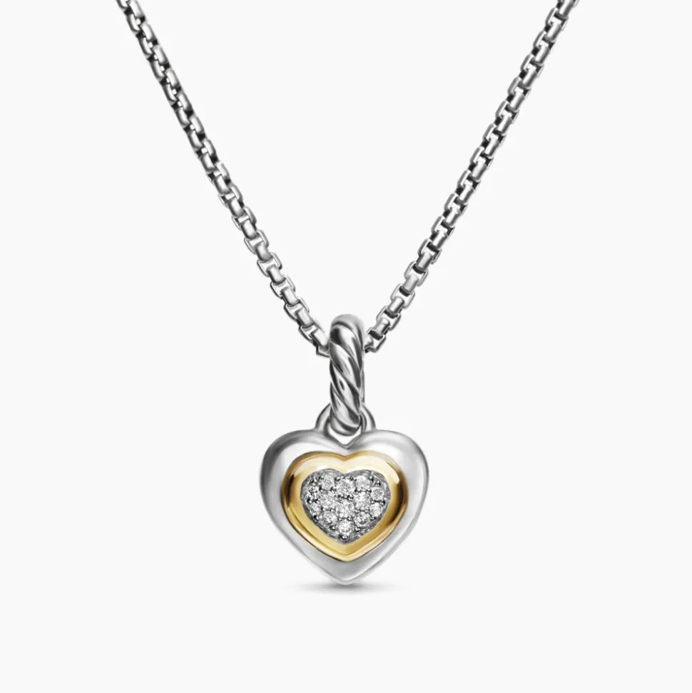David Yurman Petite Cable Heart Pendant Necklace