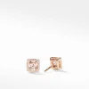 David Yurman Petite Chatelaine Pavé Bezel Stud Earrings with Morganite