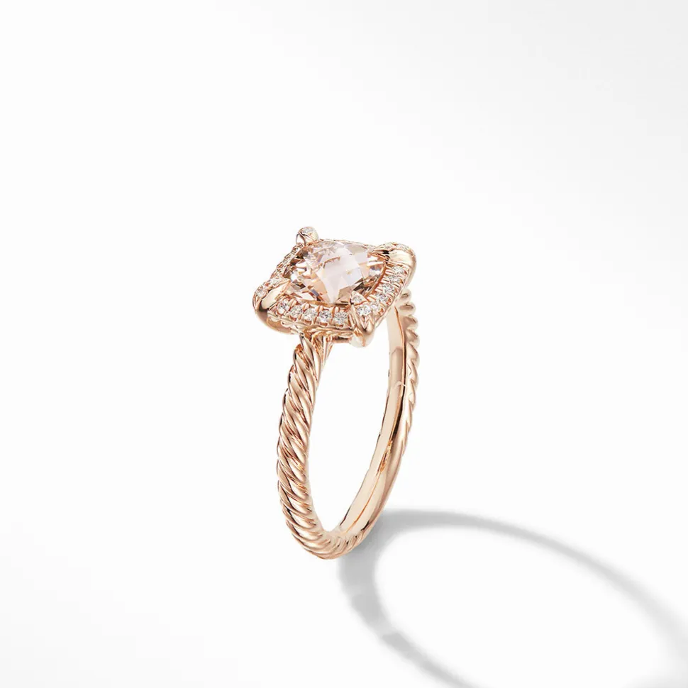 David Yurman Petite Chatelaine Pavé Bezel Ring with Morganite