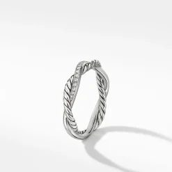 David Yurman Petite Infinity Twisted Ring with Pavé Diamonds