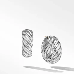 David Yurman Sculpted Cable Hoop Earrings in Sterling Silver