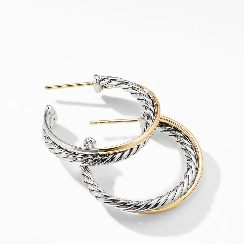 David Yurman The Crossover Collection Medium Hoop Earrings