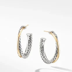 David Yurman The Crossover Collection Medium Hoop Earrings