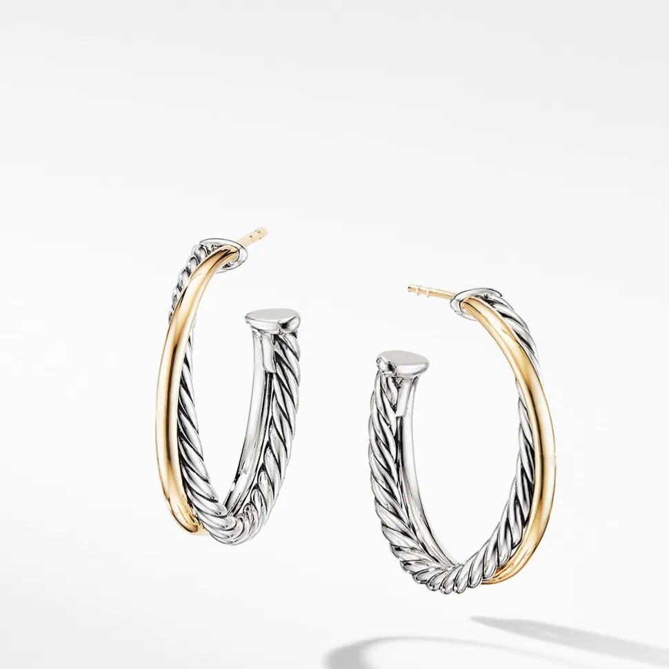 David Yurman The Crossover Collection Medium Hoop Earrings