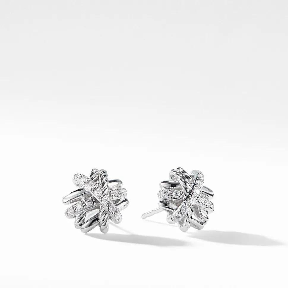 David Yurman The Crossover Collection Earrings with Diamonds