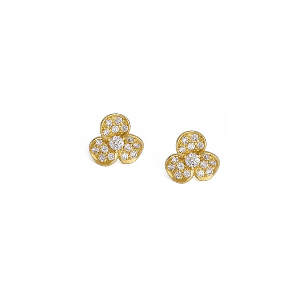 Flora 0.34ct Diamond Yellow Gold Earrings
