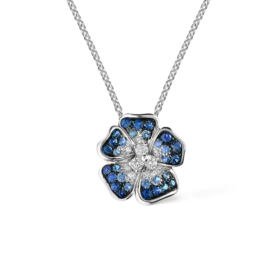 Flora 0.58ct Sapphire and Diamond Platinum Necklace