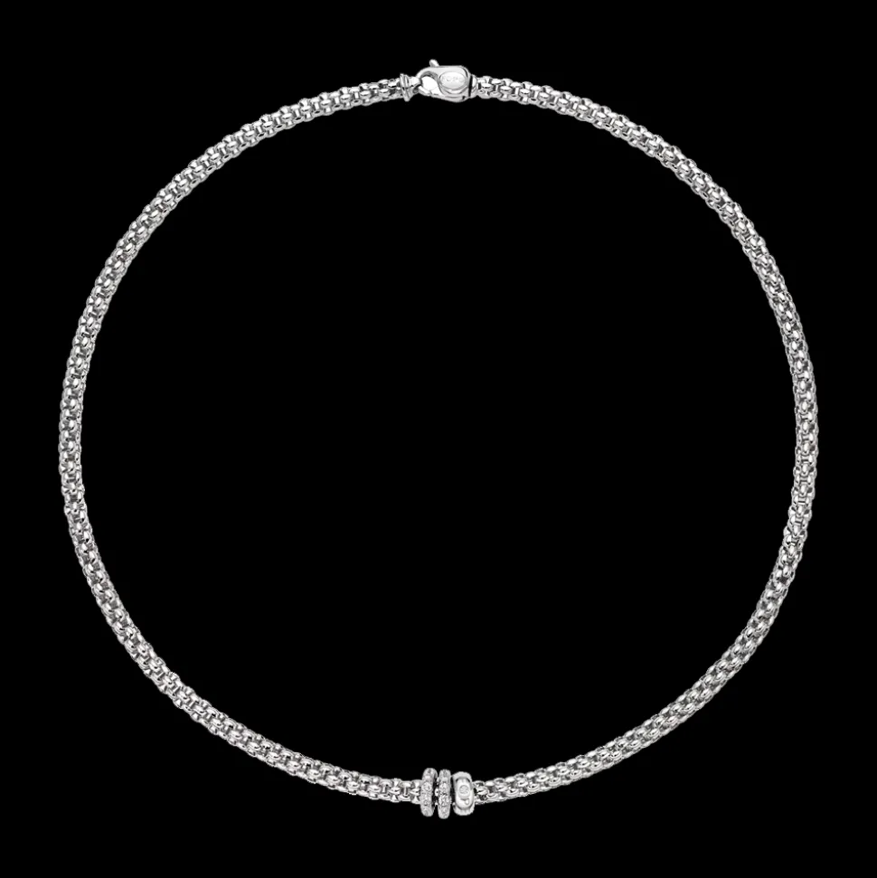 FOPE Solo Flex'it Necklace with Ornamental Clasp and Diamond Pavé