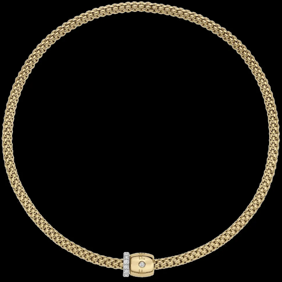 FOPE Solo Flex'it Necklace with Ornamental Clasp and Diamond Pavé