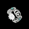Gucci GG Marmont Flower Silver Ring Size 17