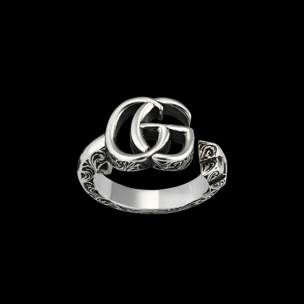 Gucci GG Marmont Key Silver Ring Size 14