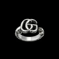 Gucci GG Marmont Key Silver Ring Size 12