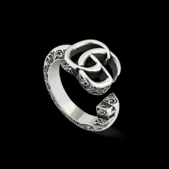 Gucci GG Marmont Key Silver Ring Size 16