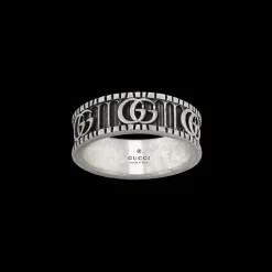 Gucci GG Marmont Silver Ring Size 15
