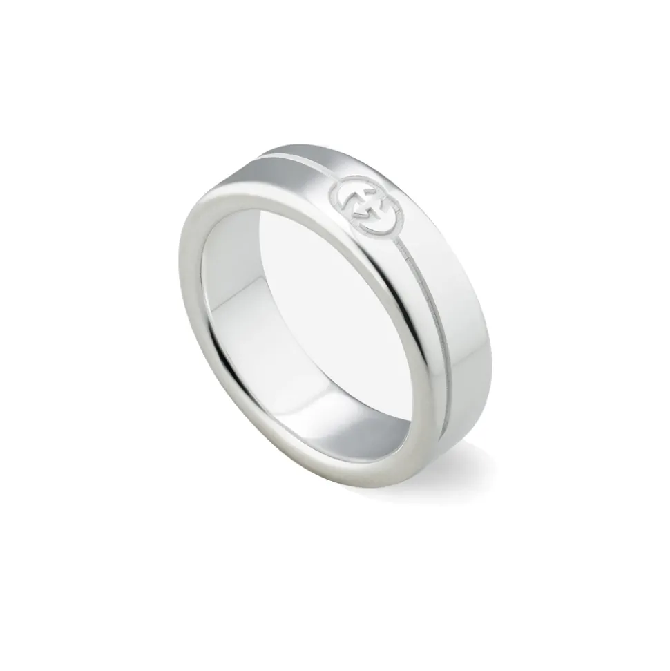 Gucci Interlocking Diagonal Ring Size 19
