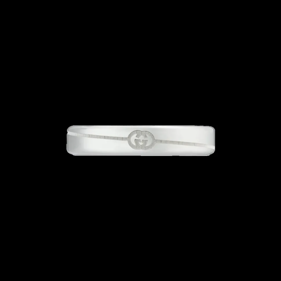 Gucci Interlocking Diagonal Thin Ring Size 15