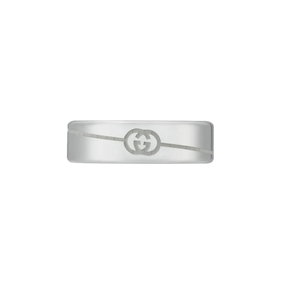 Gucci Interlocking Diagonal Ring Size 19