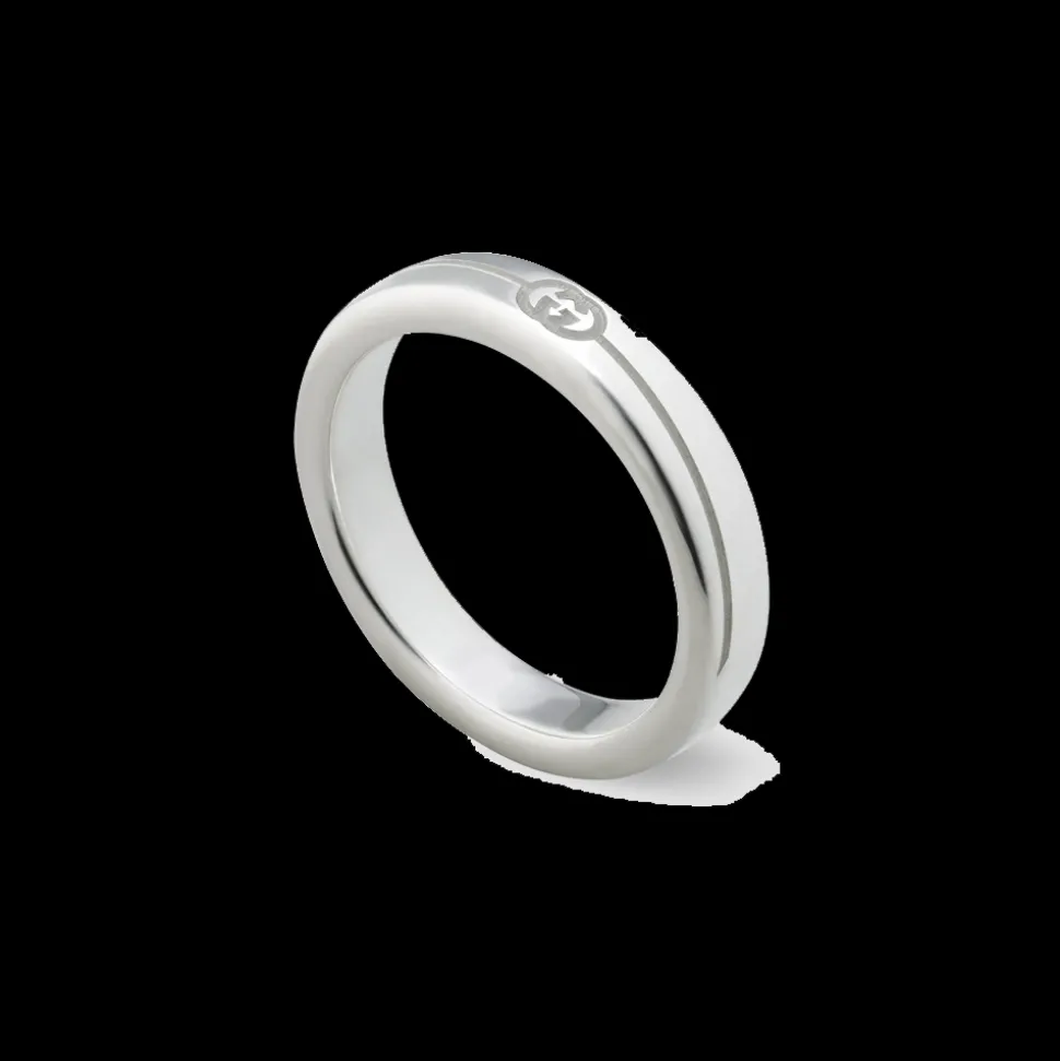 Gucci Interlocking Diagonal Thin Ring Size 15