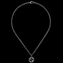 Gucci Interlocking Silver Pendant Necklace