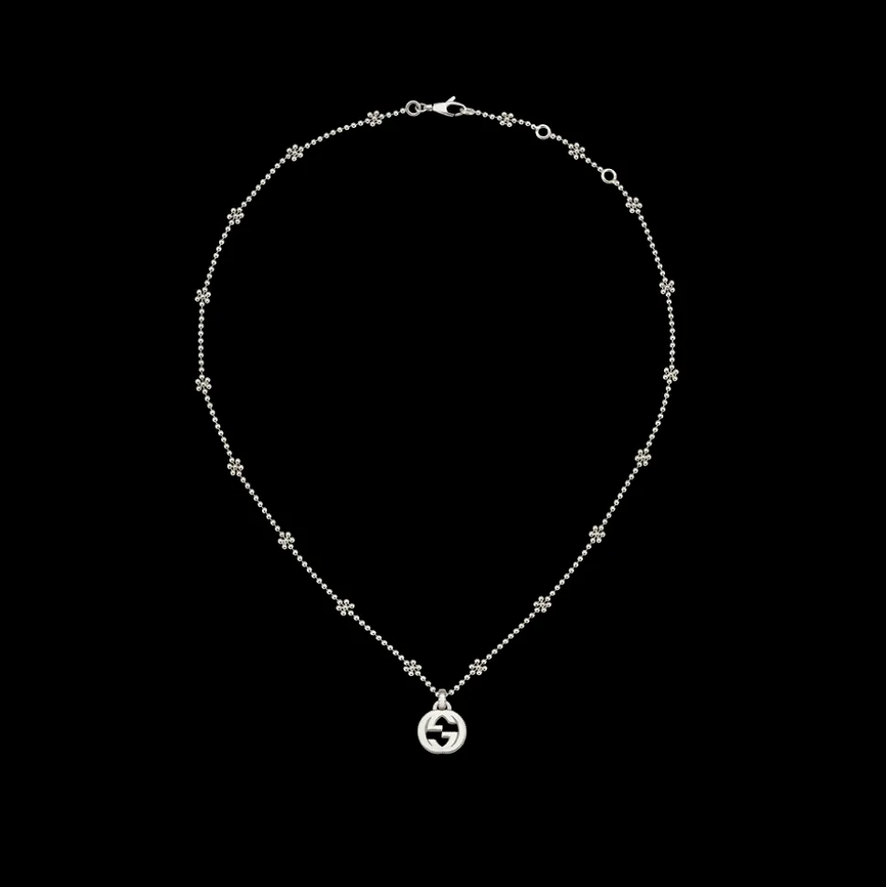 Gucci Interlocking Silver Necklace
