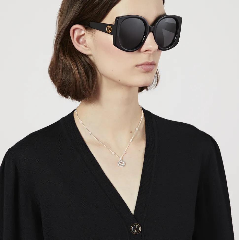 Gucci Interlocking Silver Necklace
