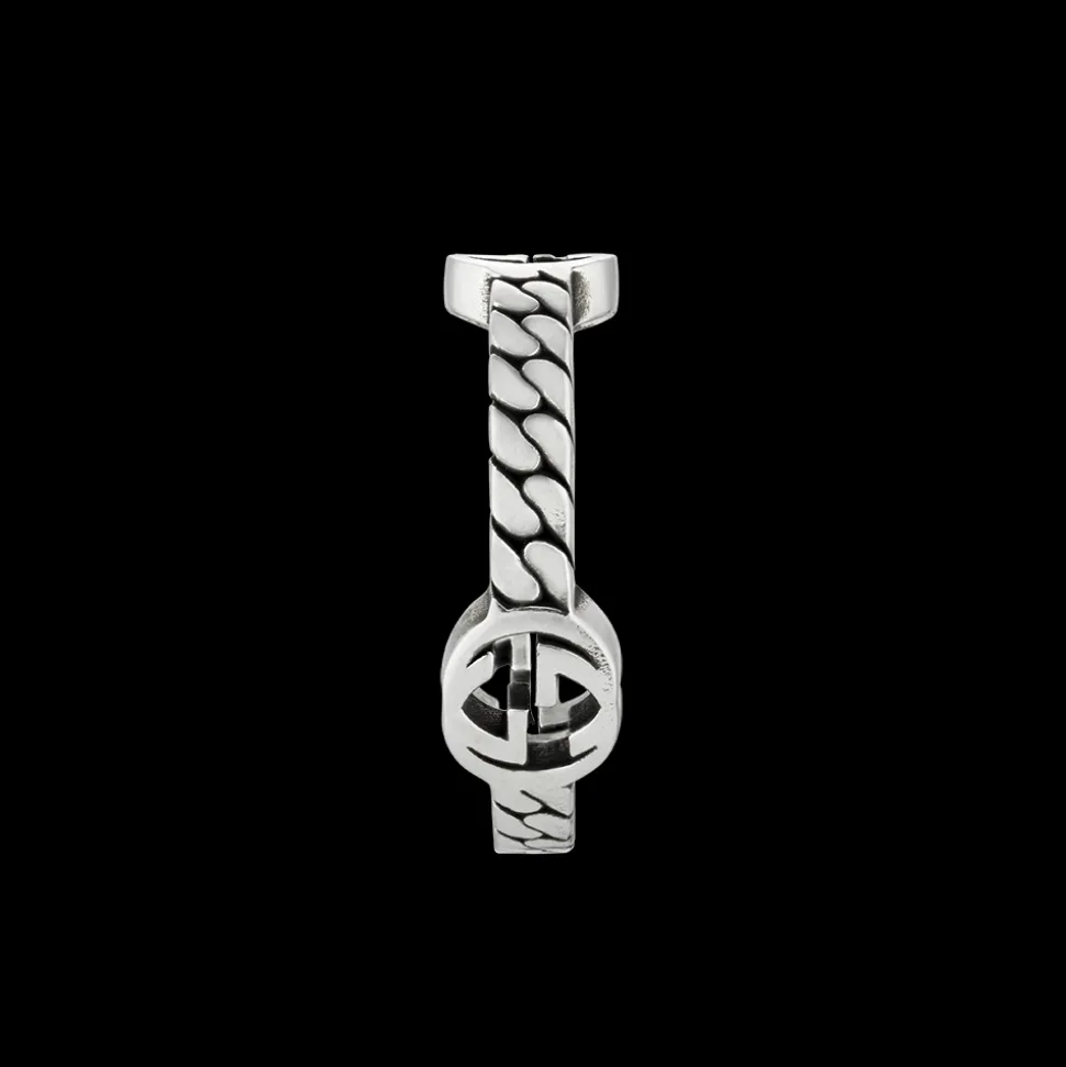 Gucci Interlocking Wide Silver Ring Size 18