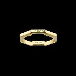 Gucci Link to Love 18ct Yellow Gold Mirrored Ring Size 13