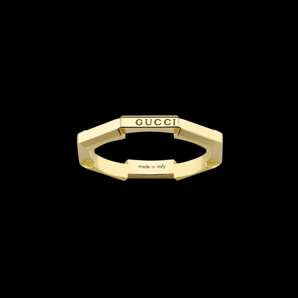 Gucci Link to Love 18ct Yellow Gold Mirrored Ring Size 13