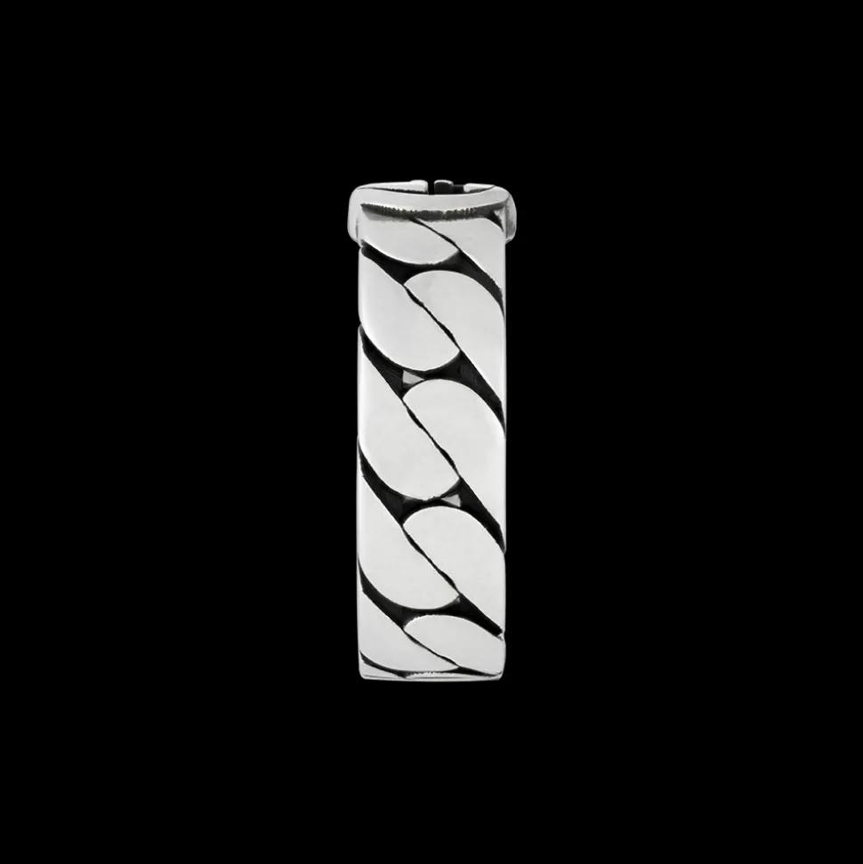 Gucci Wide Silver Ring with Interlocking Size 19