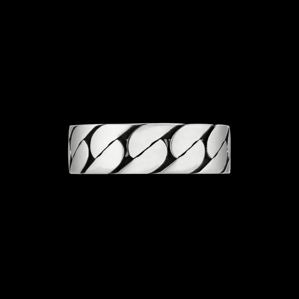 Gucci Wide Silver Ring with Interlocking Size 19