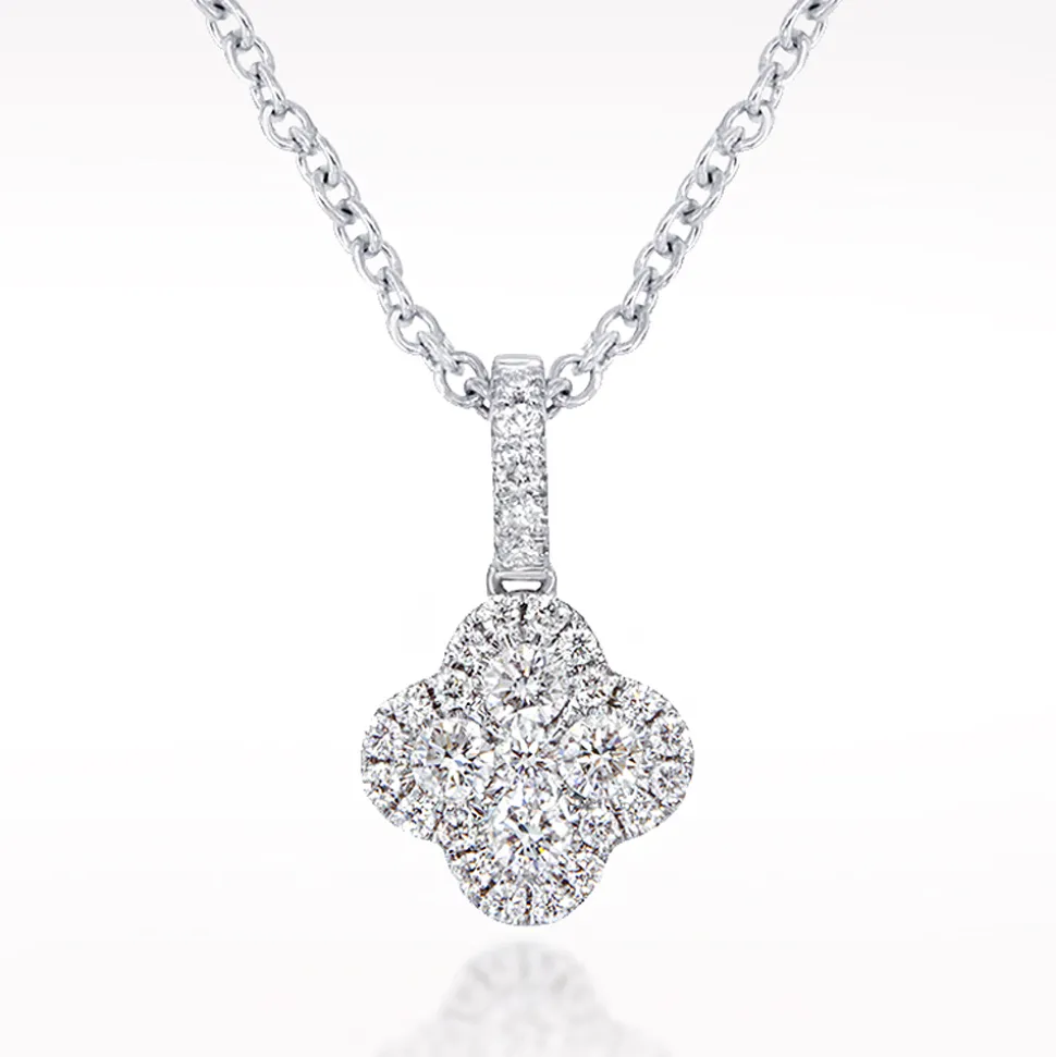 Illusion 0.28ct Diamond White Gold Necklace