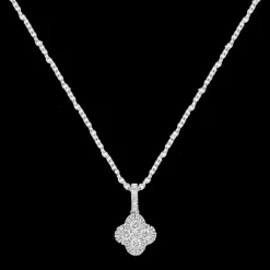 Illusion 0.28ct Diamond White Gold Necklace
