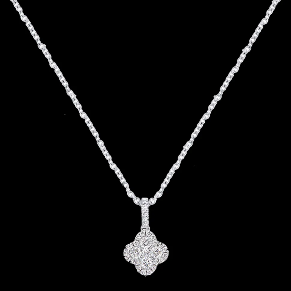 Illusion 0.28ct Diamond White Gold Necklace