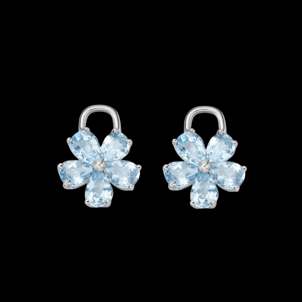 Kiki McDonough Blue Topaz Petal Flower Drops
