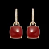 Kiki McDonough Cushion Carnelian and Diamond Earrings