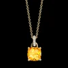 Kiki McDonough Cushion Citrine and Diamond Loop Necklace