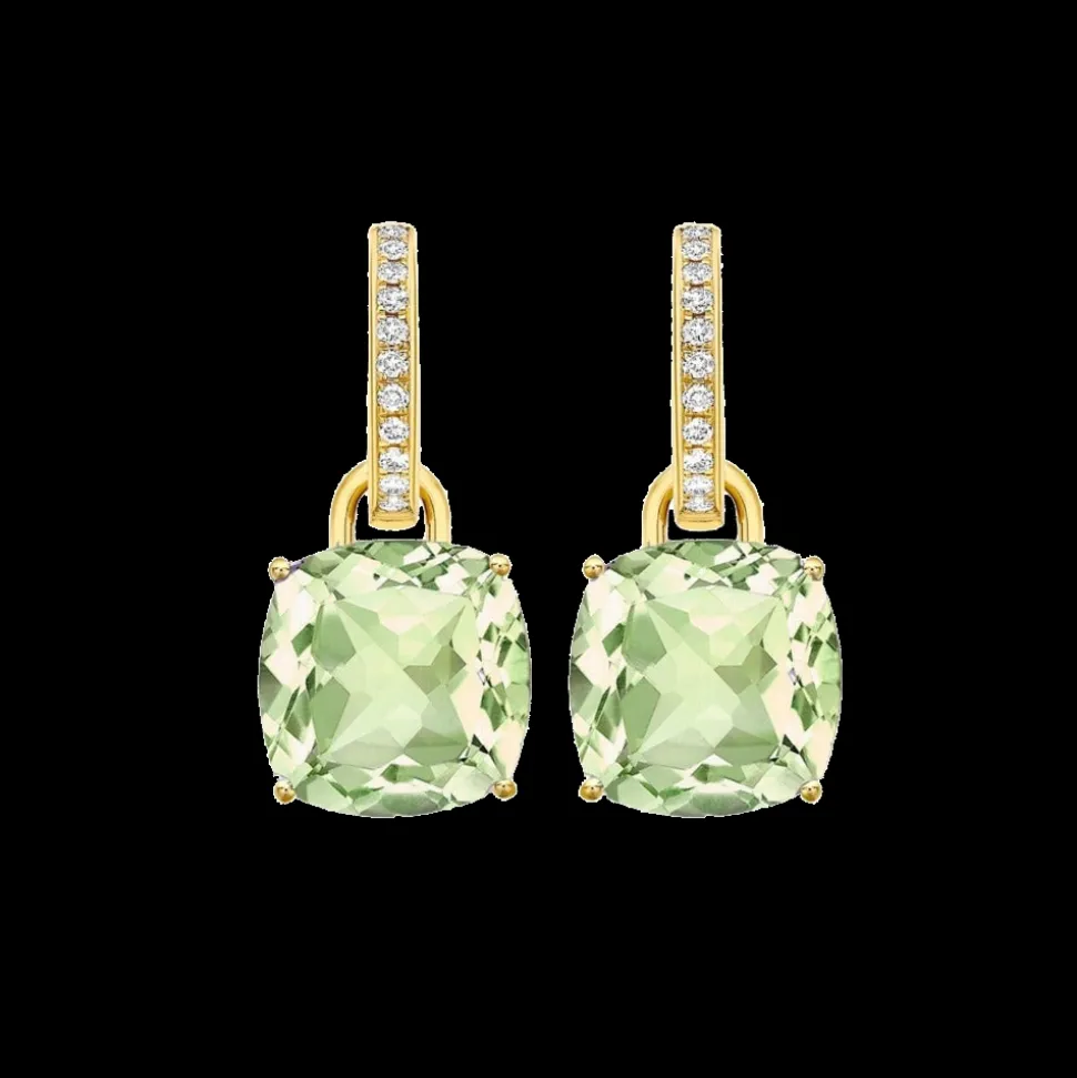 Kiki McDonough Cushion Green Amethyst Detachable Drops