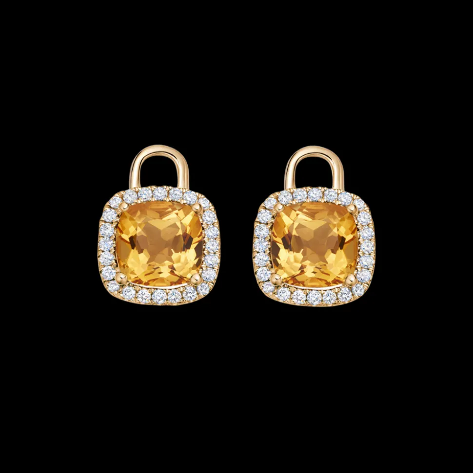 Kiki McDonough Diamond Mini Cushion Citrine Drops
