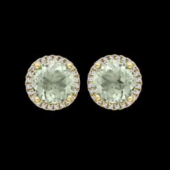 Kiki McDonough Grace Green Amethyst and Diamond Earrings