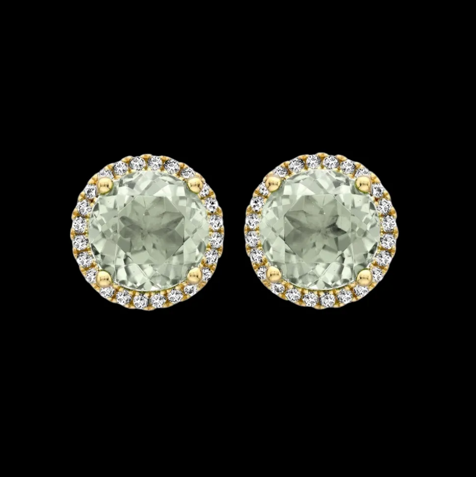 Kiki McDonough Grace Green Amethyst and Diamond Earrings
