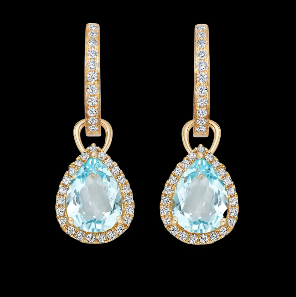 Kiki McDonough Grace Pear Blue Topaz and Diamond Earrings