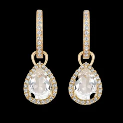 Kiki McDonough Grace Pear White Topaz and Diamond Earrings