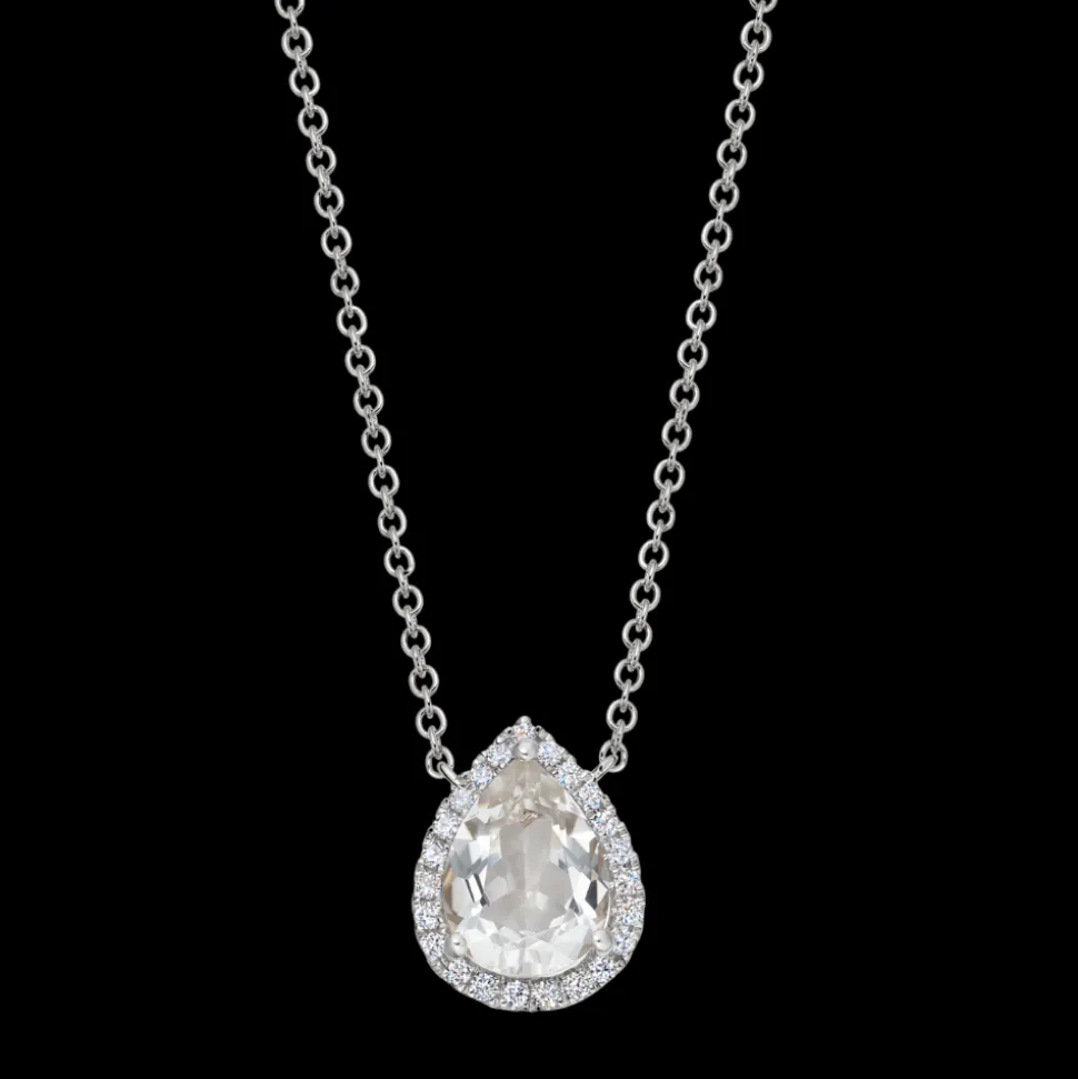Kiki McDonough Grace Pear White Topaz and Diamond Necklace