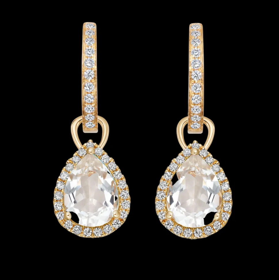 Kiki McDonough Grace Pear White Topaz and Diamond Earrings