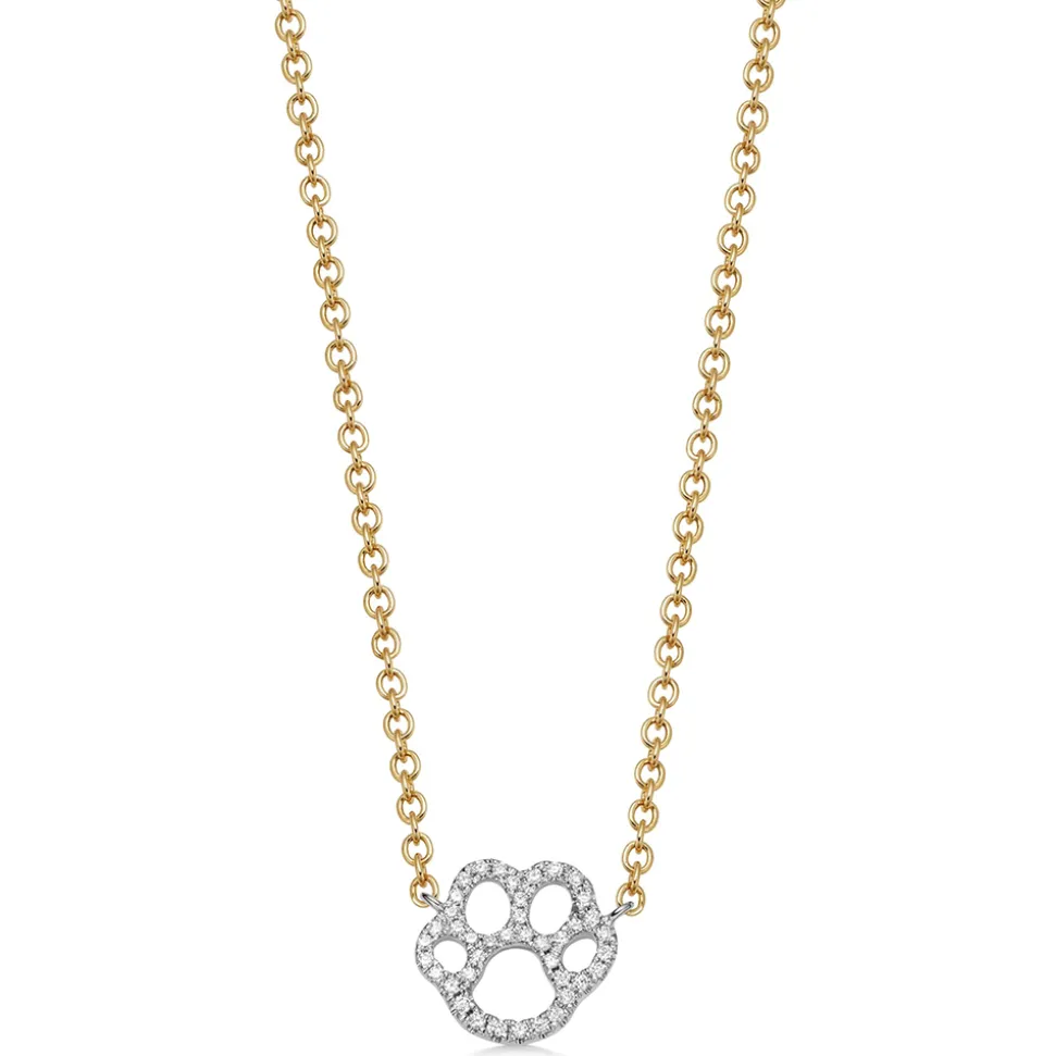 Kiki McDonough Memories Diamond Paw Print Necklace