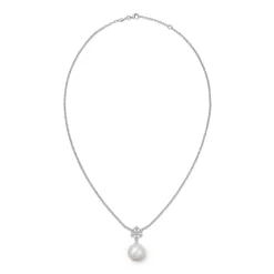 Kiki McDonough Pearl and Diamond Snowflake Necklace