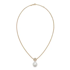 Kiki McDonough Pearl Round and Diamond Flower Necklace