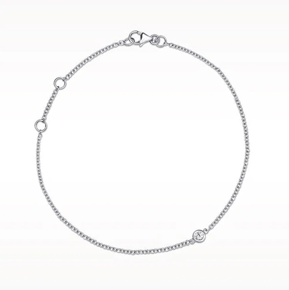 Love Diamonds 0.05ct Diamond White Gold Bracelet