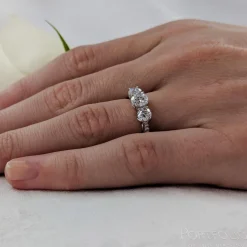 Memoire Three Stone 0.50ct F VS2 Diamond Platinum Ring